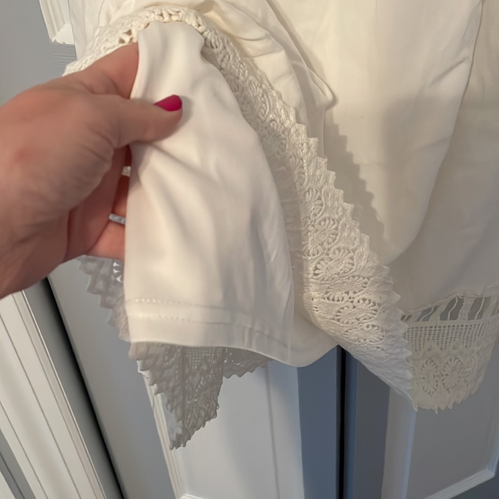NWT Nu New York bohemian white midi dress with lace cutout trim - Picture 7 of 10